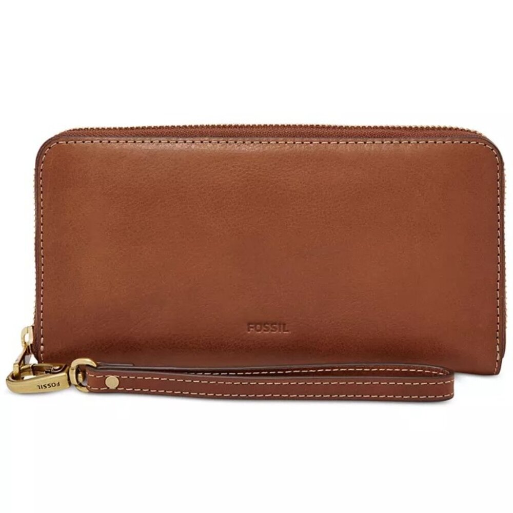 Fossil Brown Leather Wristlet